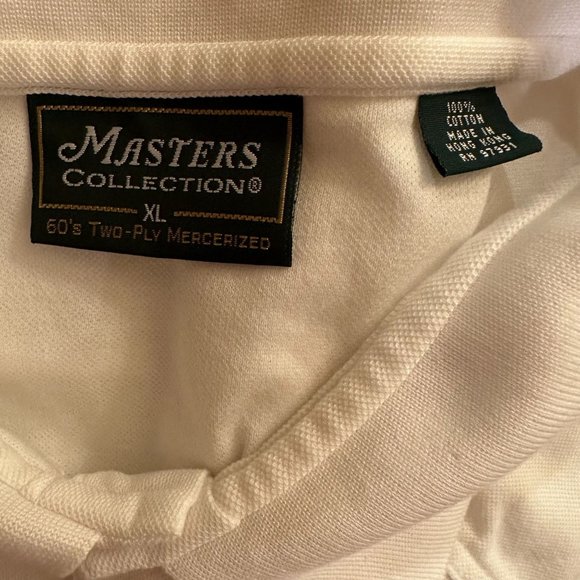 Men's XL White Masters Collection Augusta National Golf Polo Shirt Cotton - Picture 6 of 6